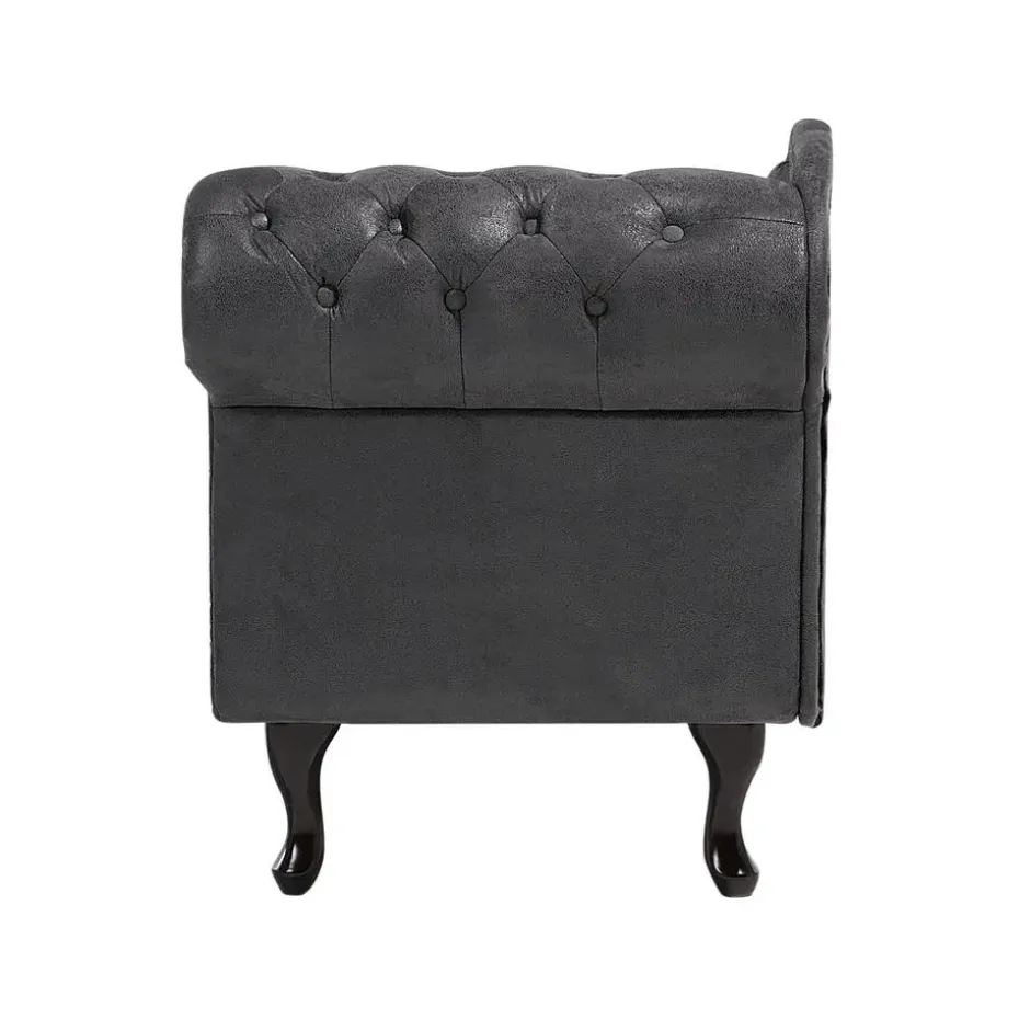 NIMES - Chaise longue - Grijs - Rechterzijde - Kunstsuède