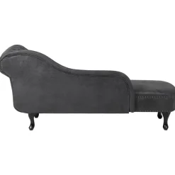NIMES - Chaise longue - Grijs - Rechterzijde - Kunstsuède