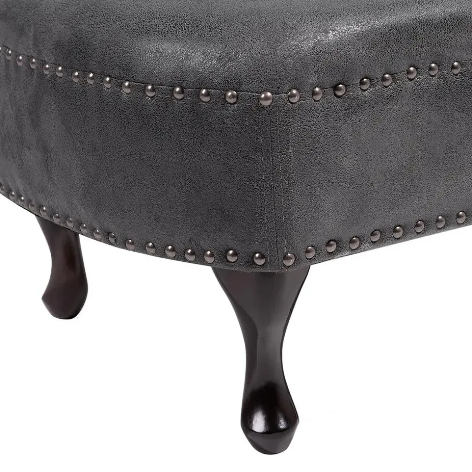 NIMES - Chaise longue - Grijs - Rechterzijde - Kunstsuède