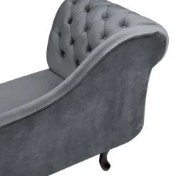 NIMES - Chaise longue - Grijs - Linkerzijde - Fluweel