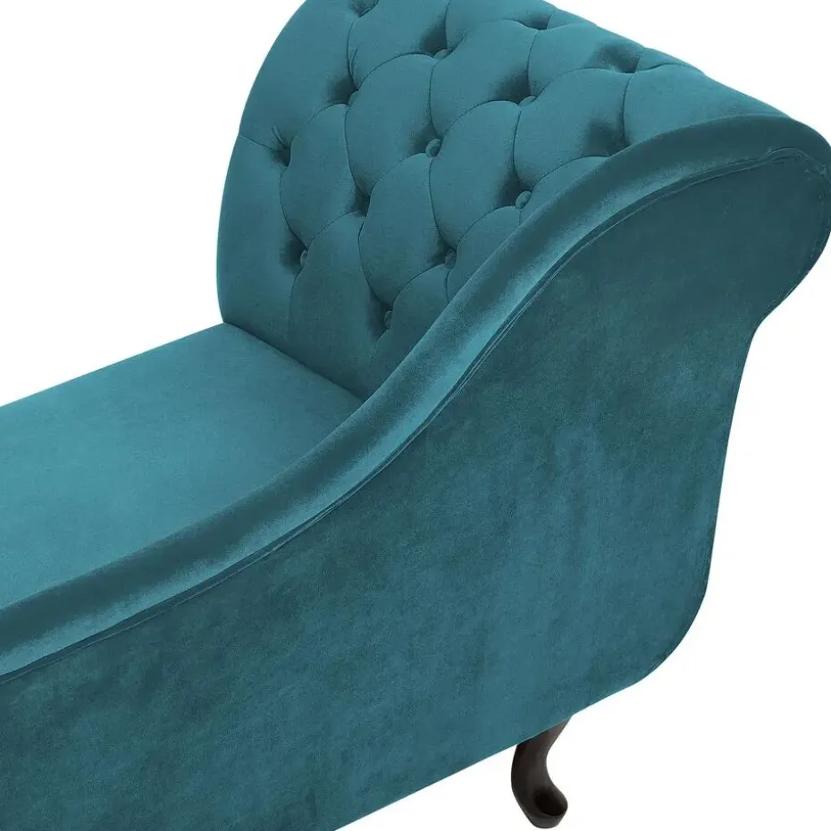NIMES - Chaise longue - Groen Blauw - Linkerzijde - Fluweel