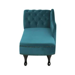 NIMES - Chaise longue - Groen Blauw - Linkerzijde - Fluweel