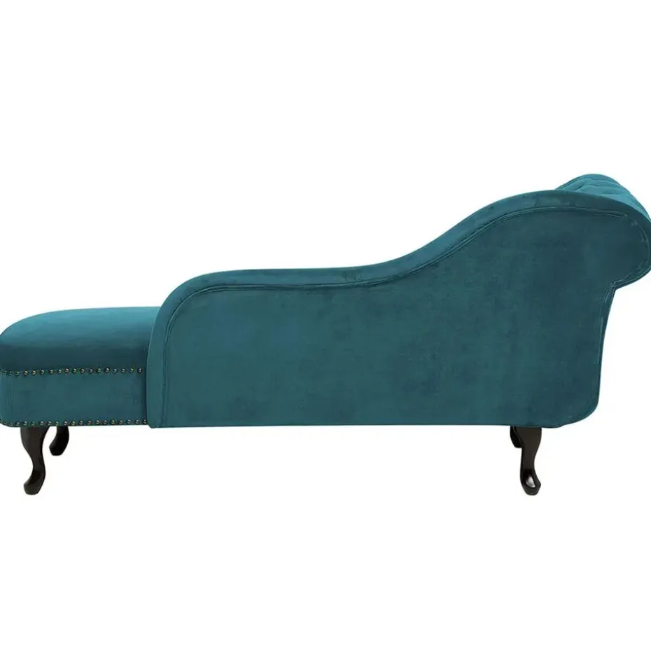NIMES - Chaise longue - Groen Blauw - Linkerzijde - Fluweel