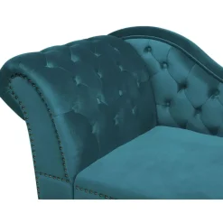 NIMES - Chaise longue - Groen Blauw - Linkerzijde - Fluweel