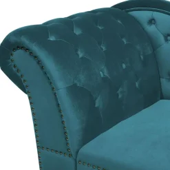 NIMES - Chaise longue - Groen Blauw - Linkerzijde - Fluweel