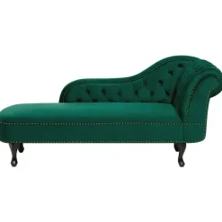 NIMES - Chaise longue - Groen - Rechterzijde - Fluweel