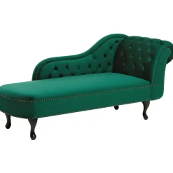 NIMES - Chaise longue - Groen - Rechterzijde - Fluweel