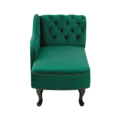 NIMES - Chaise longue - Groen - Rechterzijde - Fluweel