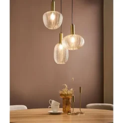 NJORO - Hanglamp met 3 lichten - Transparant - Glas