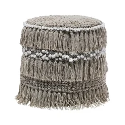 NOIDA - Poef - Beige - 44 cm - Katoen