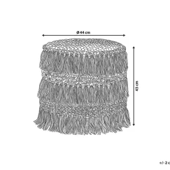 NOIDA - Poef - Beige - 44 cm - Katoen