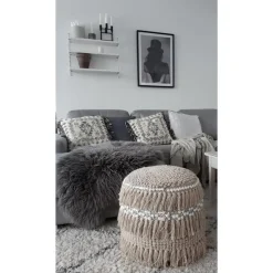 NOIDA - Poef - Beige - 44 cm - Katoen