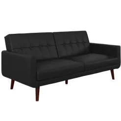 Nola - Slaapbank 3 zits in kunstleer Zwart