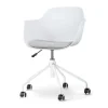 Nolon Nout-Liz Bureaustoel Wit - Lichtgrijs Kussen - Wit Onderstel
