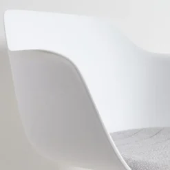 Nolon Nout-Liz Bureaustoel Wit - Lichtgrijs Kussen - Wit Onderstel