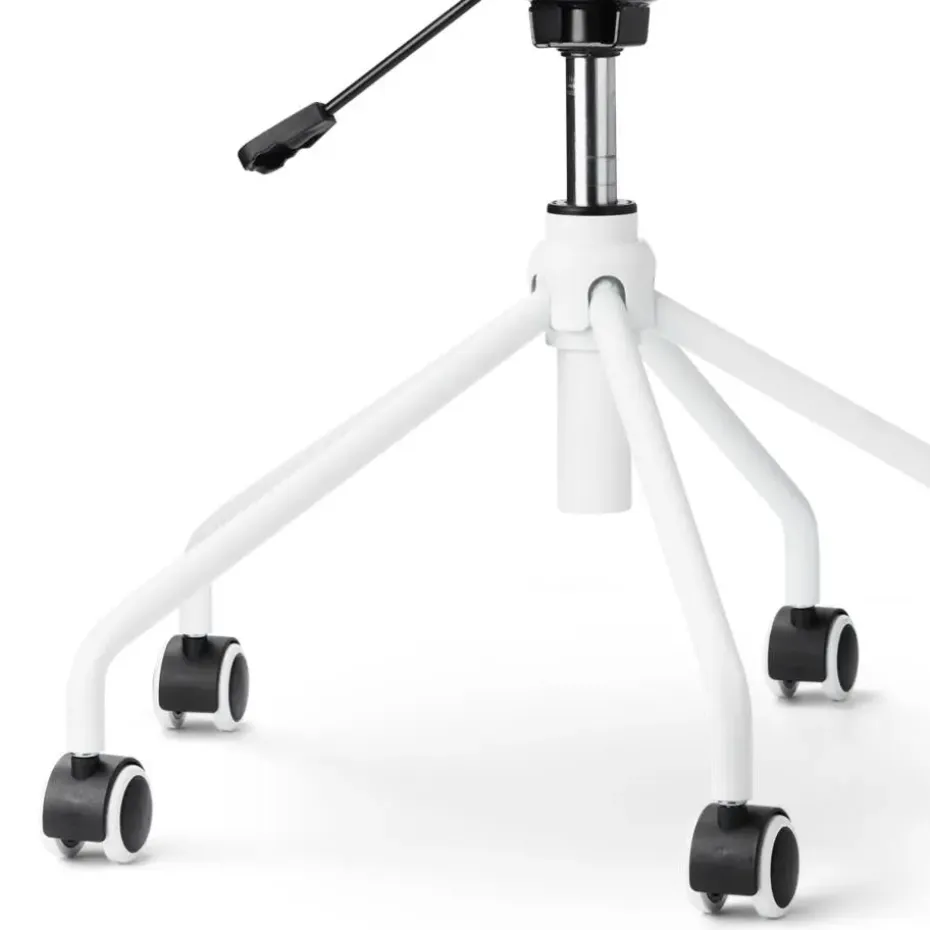 Nolon Nout-Liz Bureaustoel Wit - Lichtgrijs Kussen - Wit Onderstel