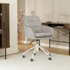 Nolon Nout-Mia Bureaustoel Grijs - met Armleuning - Wit