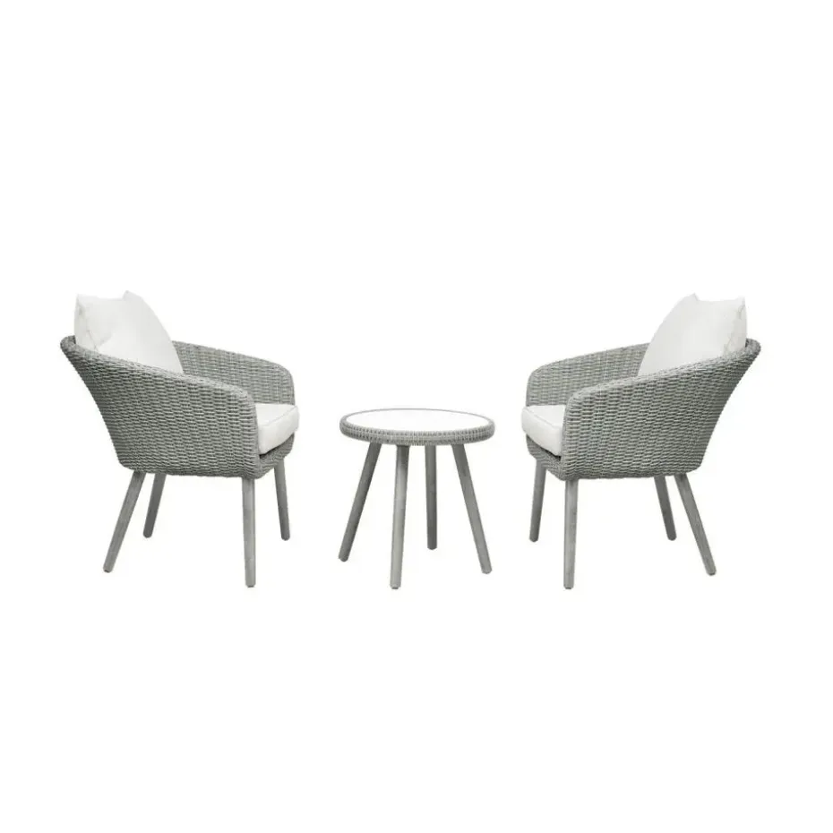 Nordic Home - Seth bistro set wicker - grijs/hout