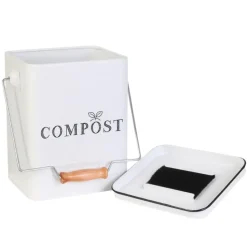 Nordix Compostbak met Deksel Set van 2 GFT Afvalbakje Aanrecht Keuken Prullen...