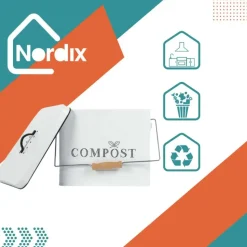 Nordix Compostbak met Deksel Set van 2 GFT Afvalbakje Aanrecht Keuken Prullen...