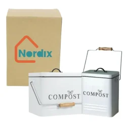Nordix Compostbak met Deksel Set van 2 GFT Afvalbakje Aanrecht Keuken Prullen...