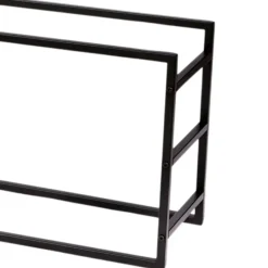 Nordix Houtrek Haardhout Opslag Binnen en Buiten Brandhout Rek Zwart 100x25x40cm