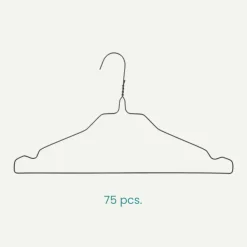 Nordix Kledinghangers set 75 stuks Metaal Zwart Draadhanger Kleerhangers