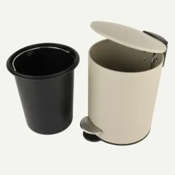 Nordix Pedaalemmer 3 Liter 2 stuks Badkamer Toilet Beige Metaal