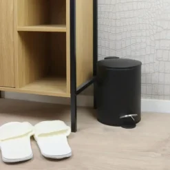 Nordix Pedaalemmer 3 Liter Badkamer Toilet Zwart Metaal