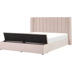 NOYERS - Bed met opbergruimte - Roze - 160 x 200 cm - Fluweel