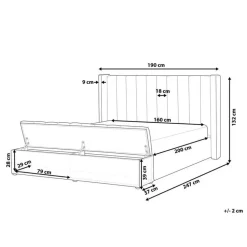 NOYERS - Bed met opbergruimte - Roze - 160 x 200 cm - Fluweel