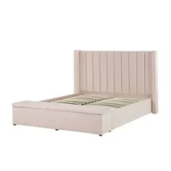 NOYERS - Bed met opbergruimte - Roze - 160 x 200 cm - Fluweel