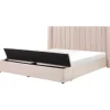 NOYERS - Bed met opbergruimte - Roze - 180 x 200 cm - Fluweel