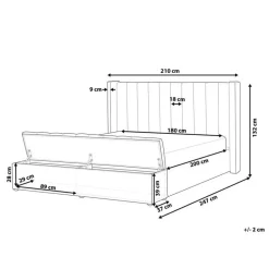 NOYERS - Bed met opbergruimte - Roze - 180 x 200 cm - Fluweel