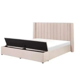 NOYERS - Bed met opbergruimte - Roze - 180 x 200 cm - Fluweel