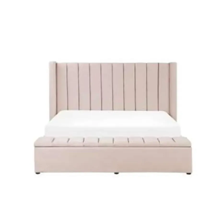 NOYERS - Bed met opbergruimte - Roze - 180 x 200 cm - Fluweel