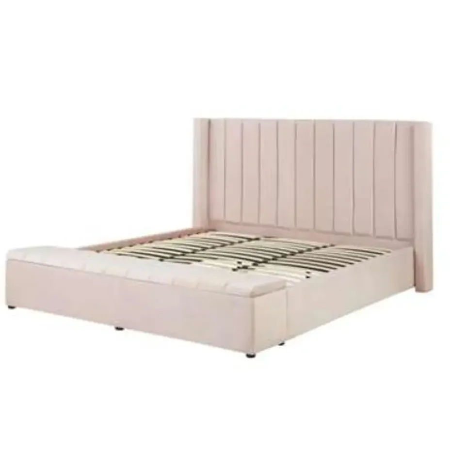 NOYERS - Bed met opbergruimte - Roze - 180 x 200 cm - Fluweel