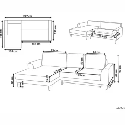 NUBORG - Hoekslaapbank 3-zits - Lichtbruin - Rechtszijdig - Chenille