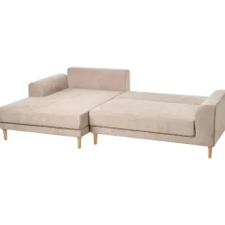 NUBORG - Hoekslaapbank 3-zits - Lichtbruin - Rechtszijdig - Chenille