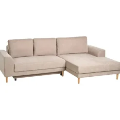 NUBORG - Hoekslaapbank 3-zits - Lichtbruin - Linkszijdig - Chenille