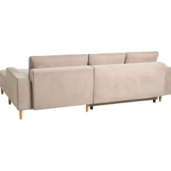 NUBORG - Hoekslaapbank 3-zits - Lichtbruin - Linkszijdig - Chenille