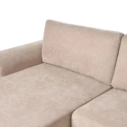NUBORG - Hoekslaapbank 3-zits - Lichtbruin - Linkszijdig - Chenille