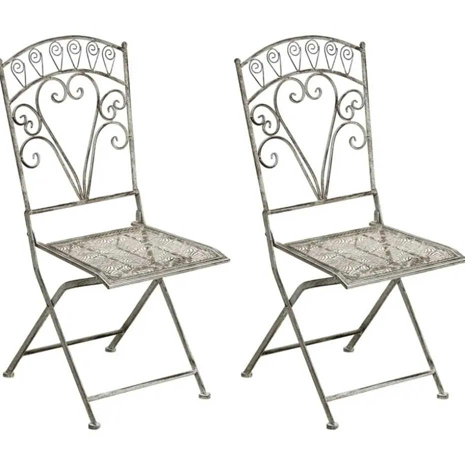 NURRA - Set van 2 tuinstoelen - Grijs - IJzer