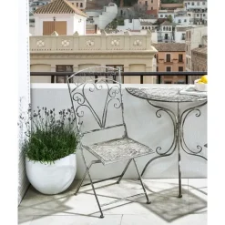 NURRA - Set van 2 tuinstoelen - Grijs - IJzer