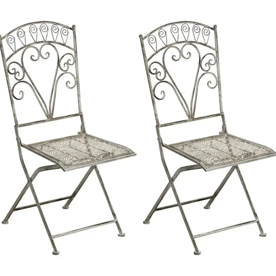 NURRA - Set van 2 tuinstoelen - Grijs - IJzer