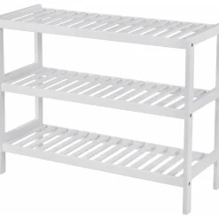 O'DADDY Bamboe Schoenenrek - 3 Laags - Voor 12 Paar - Wit - 70x26x55 cm