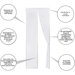 O’DADDY Deurgordijn – Vliegengordijn Magnetisch - 92x230cm – hor Wit
