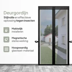 O'DADDY Deurgordijn Deluxe FIBER - Magnetisch Vliegengordijn 100x220 Zwart