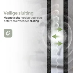 O'DADDY Deurgordijn Deluxe FIBER - Magnetisch Vliegengordijn 140x260 Zwart