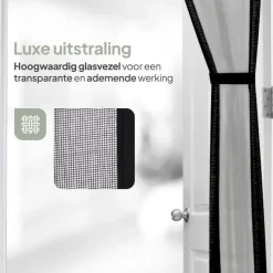 O'DADDY Deurgordijn Deluxe FIBER - Magnetisch Vliegengordijn 140x260 Zwart